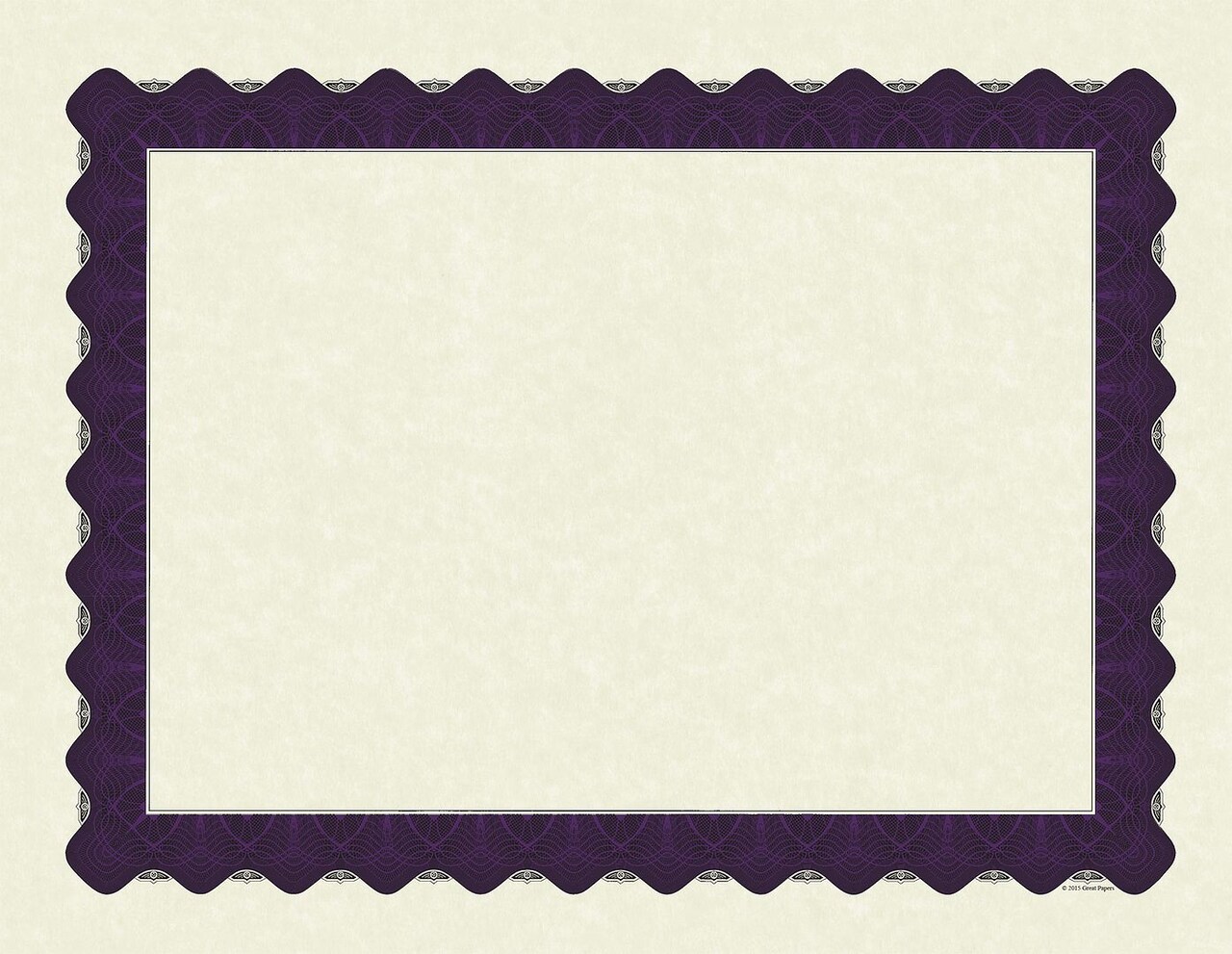 Great Papers! Parchment Certificates with Metallic Border, Purple Border, 8.5" x 11", Printer Compatible, 100 Count